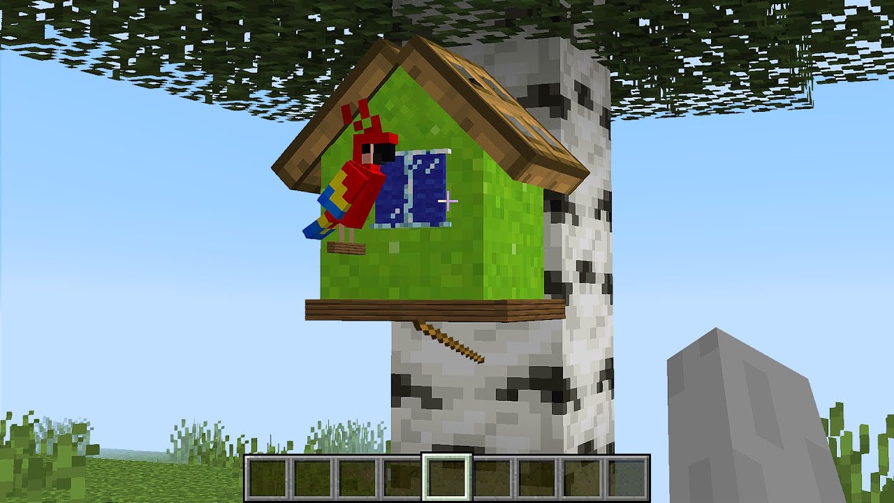 Domek dla ptaków z oknami Minecraft