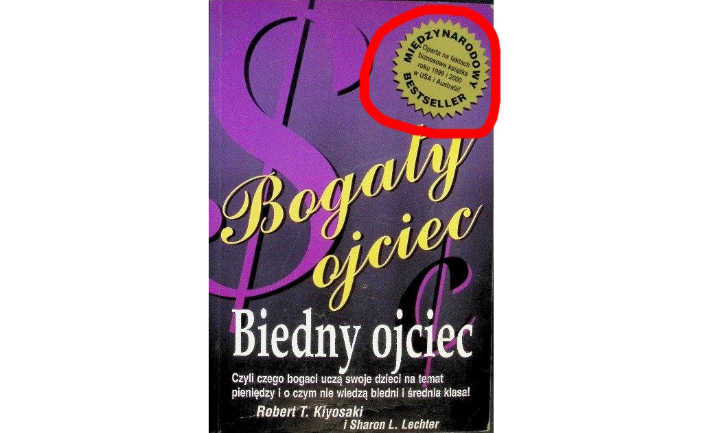 Okładka książki „Bogaty ojciec, biedny ojciec" Roberta Kiyosakiego — bestseller propagujący ideologię pasywnego dochodu